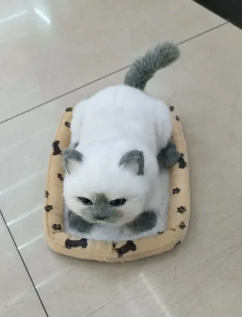 Cat with Mat Plush Toy White Soft Play Companion - kids toy Canada | Happy Hut Toys