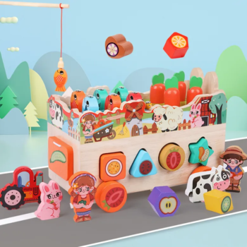 Wooden Farm Animal Vehicle Creative Play Toy - kids toy Canada | Happy Hut Toys
